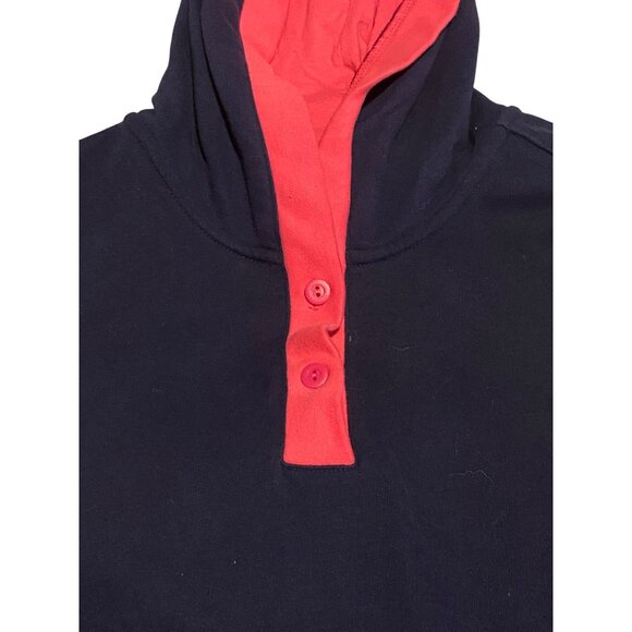 Colorblock Hooded Sweatshirt By Lands End L 14-16 Cotton Blend Long Sleeve - Picture 7 of 10
